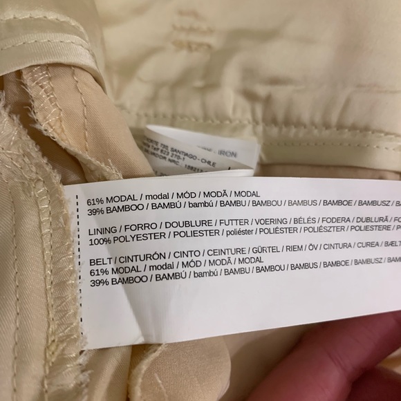 Mango cream flowy high rise tie pant size 4 - Picture 10 of 12